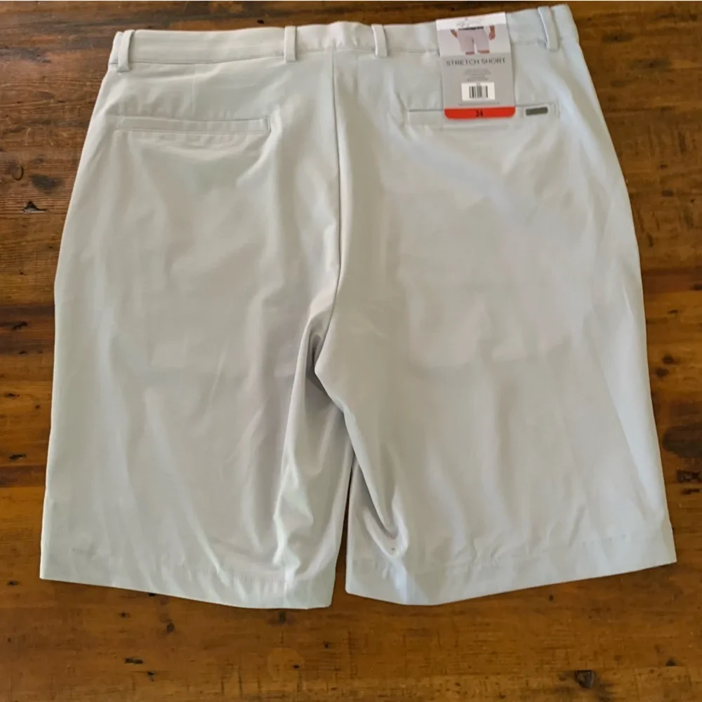 Greg Norman Light Gray Lightweight Stretch Golf Performance Shorts Sz 34